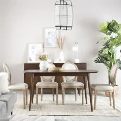 Victoria Chaise en bois massif de bouleau rembourrée en beige