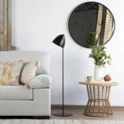 Ydea Lampe pied métal noir h 130